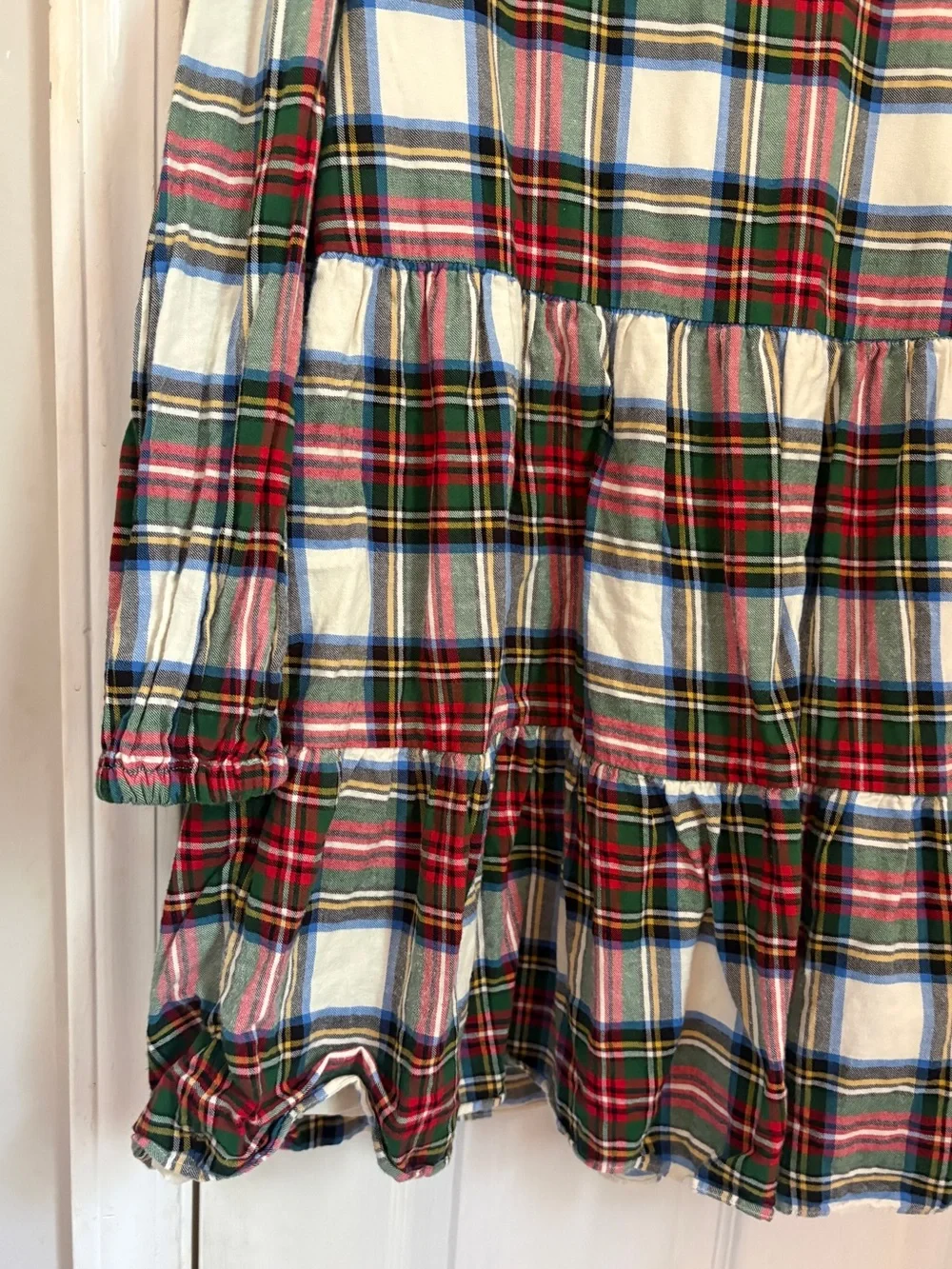 Kids Tiered Plaid Soft Flannel Knit Dress